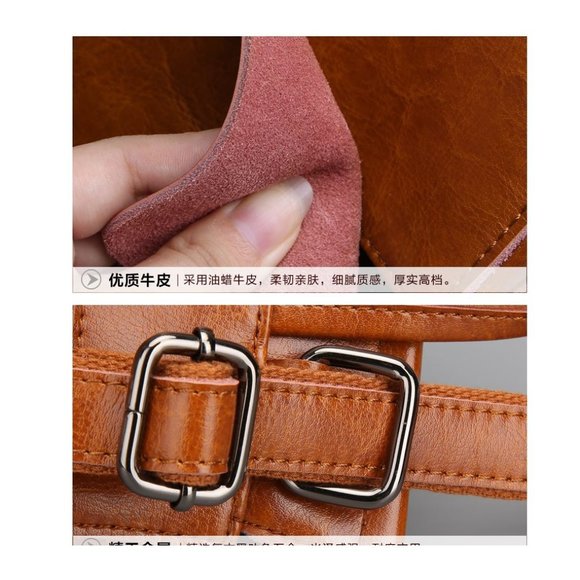 JeHouze Fashion Women Anti-Theft Shoulder Handbag Genuine Leather Backpack, Blue - Picture 9 of 12